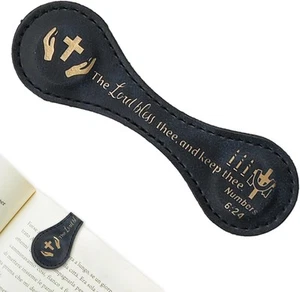 Magnetic Bookmarks, Vintage Leather Magnetic Bible Bookmark Inspirational PU Lea - Picture 1 of 4