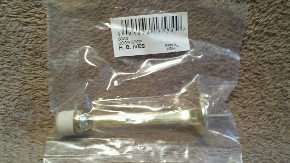 LOT OF 10. H.B. Ives brass/gold colored solid door stop. FREE SHIPPING! ! - Image 1 of 1