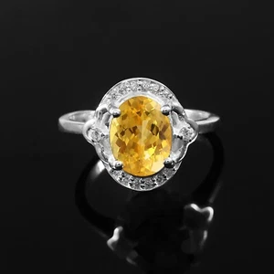 Impecable Maravilloso Fino Zafiro Amarillo Plata 925 Hecho a Mano Anillo Regalo de Cumpleaños - Imagen 1 de 5
