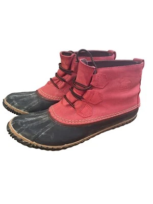 Sorel Out N About Women's Waterproof Canvas Rain Duck Red Boots UK 9 US 11 - Image 1 of 4