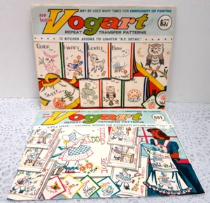 Lote De Colección De 2 Patrones De Transferencia VOGART 657 (axiomas De Cocina) 691 (Little Susan SIN CORTAR - Imagen 1 de 5