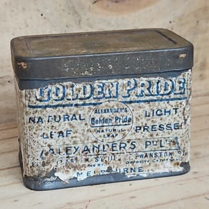 Alexanders Golden Pride Tobacco Tin Paper Label Natural Leaf Melbourne Scarce AC - Picture 1 of 9