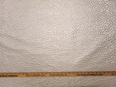 Covington HEPBURN VINTAGE GOLD Shiny Dots Woven Designer Drapery Uph Fabric - Image 1 of 4