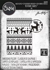 Sizzix Holiday Knit ML Embossing folder #666340 Retail $12.99 by Tim Holtz NEW - Picture 1 of 5