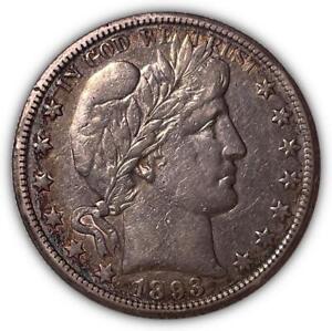 1893-O Barber Half Dollar Choice Very Fine VF+/XF Coin #5080
