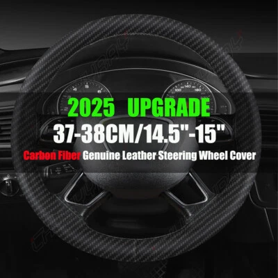 Bonita cubierta de volante negra 38 cm/15 pulgadas para Mercedes Benz cuero genuino Foto 1 de 4