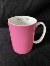 Lenox Kate Spade 'skirt the rules' Coffee Mug Pink With White Trim 