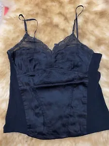 Dkny black silk viscose Camisole Top sleepwear nightwear size us8 uk12 it44 - Picture 1 of 7