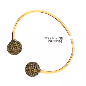 Brazalete de bola de diamantes amarillos tratados de 6,88 quilates de oro amarillo de 18 k - Imagen 1 de 7
