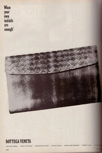 1985 Bottega Veneta Purse Shoes Woven Leather Black & White Vintage Print Ad 80s - Picture 1 of 2