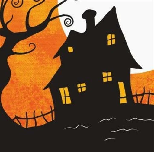 Halloween Creepy House Beverage Napkins Paper 18 Pack Halloween Party Tableware - Image 1 of 1