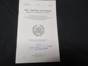 Our American Government What is it? House of Representative Printing 1965 - Imagen 1 de 1
