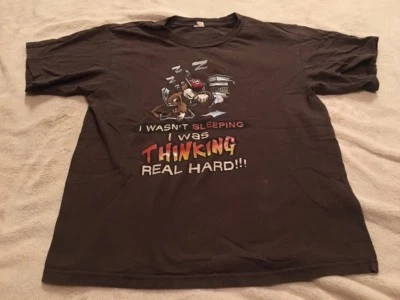 Camiseta Niño L 10 12 Marrón No Dormí Estaba Pensando Demasiado Usada Foto 1 de 3