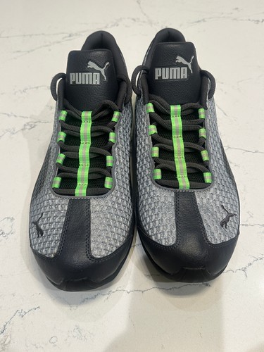 Scarpe da corsa uomo PUMA Reverb Mesh Trainer Grigio Nero Verde Taglia 12 MARCHI