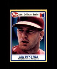1991 POST COLLECTOR SERIES LEN DYKSTRA PHILADELPHIA PHILLIES #8 OF 30