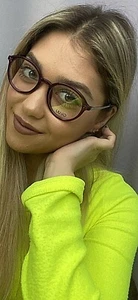 LIU JO LJ 2638 604 Burgund 49mm Rund Damen Brille Brillengestell  - Bild 1 von 4