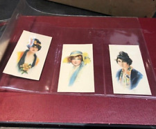 PLAIN BACK ANONYMOUS BEAUTIES TRADE CARDS X6 - FULL SET?  1920'S?