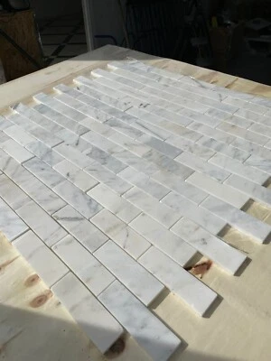 Calacatta Polished Subways PureMarble 3x5 MosaicsMarble Tile, 10 Sqm Job Lot - Image 1 of 4