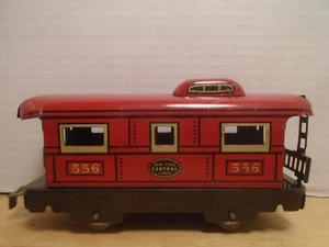 VINTAGE MARX #556 027 GAUGE TIN 6" RED NEW YORK CENTRAL CABOOSE - Picture 1 of 6