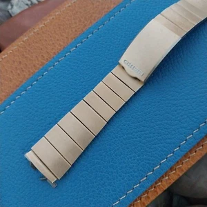 Seiko Japan 18mm Bar-Link Yellow Gold-Tone nos Vintage Watch Band - Picture 1 of 7