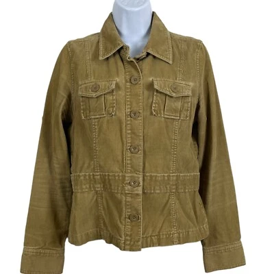 Chaqueta de Campo Y2K Antigua Azul Marino Para Mujer Pequeña Tostada Pana Militar Informal Algodón Foto 1 de 4