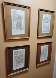 Georgius Agricola DE RE METALLICA Set di 4 stampe incorniciate miniere americane - Foto 1 di 11