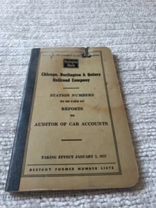 Burlington Route Sammlerstück Eisenbahn Handbuch Bahnhof und Bahnhofsnummern 1957 - Bild 1 von 5