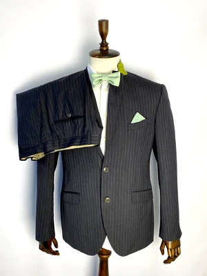 Traje Blazer Pantalones Para Hombre ETRO MILANO 2 Piezas Italiano Lujo Rayas EU 52 UK 42 Foto 1 de 4
