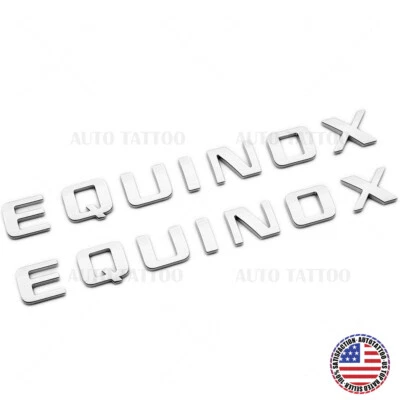 2x Chevy Equinox Front Door Nameplate Letter Logo Badge Emblem Sport OEM Chrome - Image 1 of 4