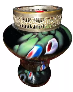 Czech Spatter End Of Day Art Glass Vase 5 1/2" Posey Vase - Circa 1930-1940's - Picture 1 of 7