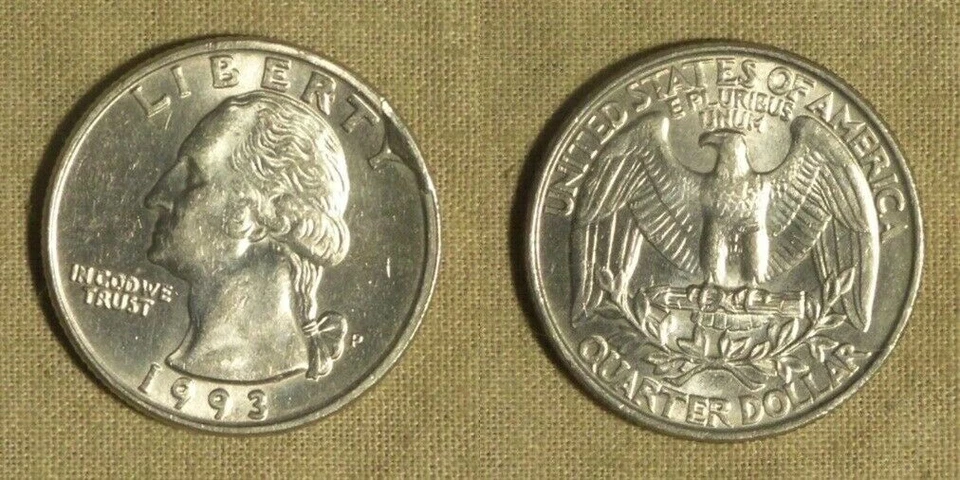 Error: 1993P Qtr. Obv. Cud K1-2 Into "Y" IREC618 - Image 1 of 1