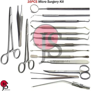 Dental Micro Surgery Kit Periodontal Knife Perio Probe Suction Tube Clamp Forcep - Picture 1 of 17