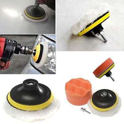 100mm Buffing Pad Auto Car Polishing Pad Kit Buffer+ Drill Adapter Polisher  - Image 1 of 4