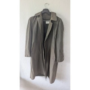 London Fog Trench Coat Olive Green Classic Rain Coat Short Size 42 - Picture 1 of 9