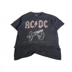 AC/DC Vintage Graphic Tee - For Those About to Rock - Black - Picture 1 of 5