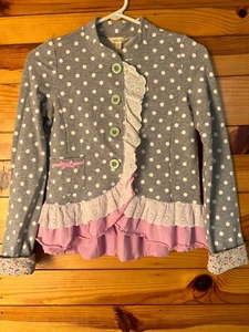 Matilda Jane Lead The Way Jacket EUC Girls The Adventure Begins Polka Dot Sz 12 - Picture 1 of 4