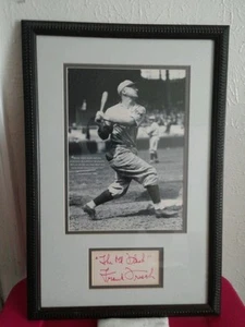 💥HOF💥FRANK THE OLD⚡FLASH⚡FRISCH SIGNED 3x5 INDEX CARD FRAMED DISPLAY COA LOA - Picture 1 of 7