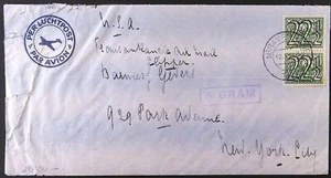 LSS 1943 Netherlands WWII Airmail Cover to USA  PanAm Clipper Baroness Gevers - Picture 1 of 2