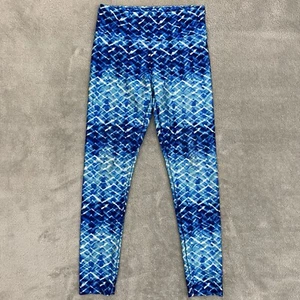 Justice Leggings Girls 10 Blue Tie Dye Geometric Mermaid Full Length Stretch - Picture 1 of 12