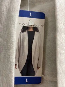 Ecothreads Ladies' Fleece Cardigan, Large, Oatmeal New - Imagen 1 de 3