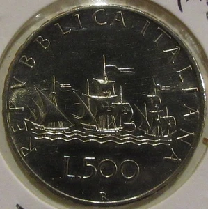 1968 Lire 500 Caravelle. Argento FDC. Da confezione Zecca - Picture 1 of 2