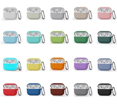 Soft Silicone Case Earbuds Protective Cover + Carabiner for Apple AirPods Pro 3 - Image 1 of 4