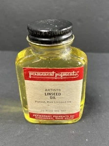 Vintage Permanent Pigmente Künstler rohes Leinöl 2,5 flüssige Unzen - Bild 1 von 2