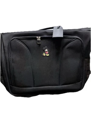 NUEVO SIN ETIQUETAS DISNEY MICKEY MOUSE NEGRO LONA ROPA BOLSA DE VIAJE TRAJE ESTUCHE TALLA 48”x20” Foto 1 de 4