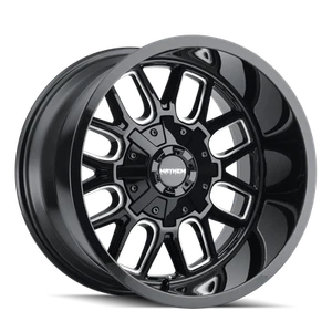 20x12 Mayhem 8107 Cogent 8x170 -51 Gloss Black Milled Wheels Rims Set(4) - Picture 1 of 3