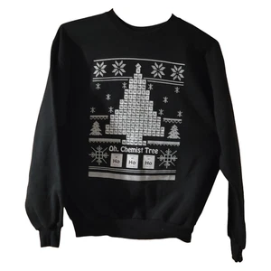 Maglione Felpa Chemist Albero Tavola Periodica Albero di Natale Nero Bianco Medium - Foto 1 di 4