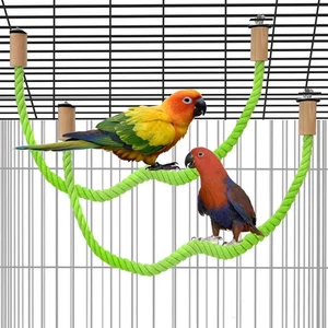2 Pack Bird Rope Perch Swing Birds Cage Stand Pole Accessories green  - Picture 1 of 7