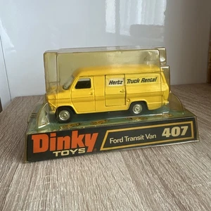 Dinky Toys 407 Ford Hertz Transit Van schwarze Grundplatte, originalverpackt - Bild 1 von 14