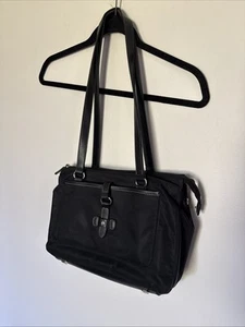 ETIENNE AIGNER Handbag Black Satchel Tote Longstrap Shoulder Bag Purse Vintage - Picture 1 of 22