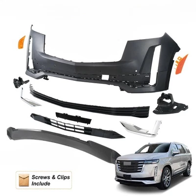 Front Bumper Cover Kit Set For 2021-2024 Cadillac Escalade w/o Upper Grille - Imagem 1 de 4